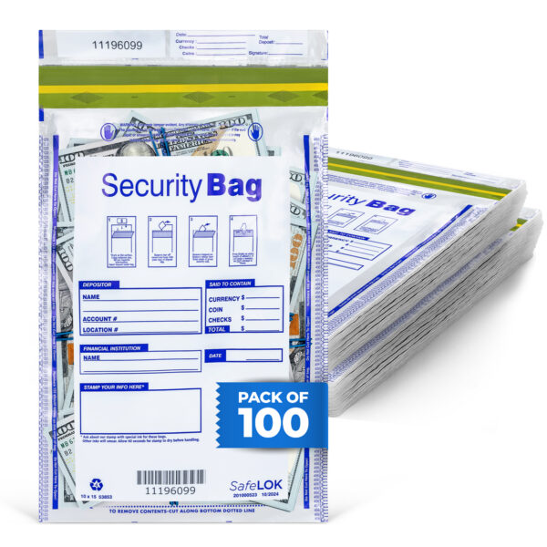 ABC Single Pocket Bank Deposit Bags – Clear or Opaque, 10 x 15"
