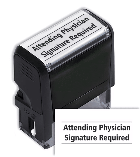 ABC Attending Physician Signature Required Stamp - Self Inking