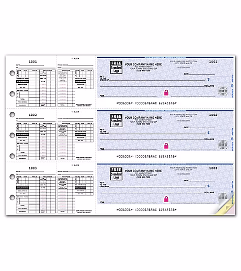 ABC Payroll Checks, 3-On-A-Page, Double Side-Tear Vouchers