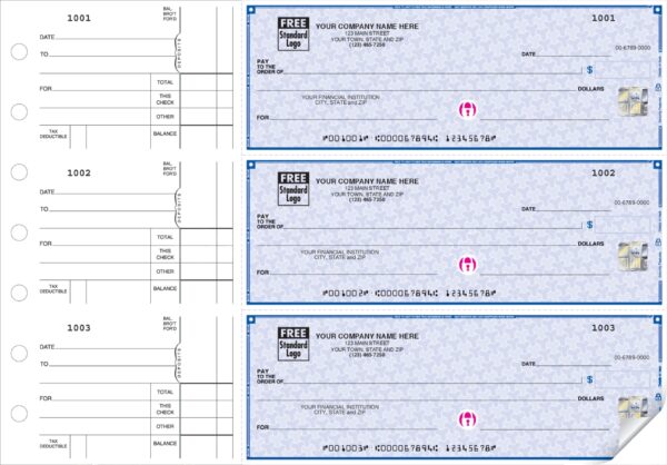 ABC 3-On-A-Page Business Checks, Side-Tear Voucher Style