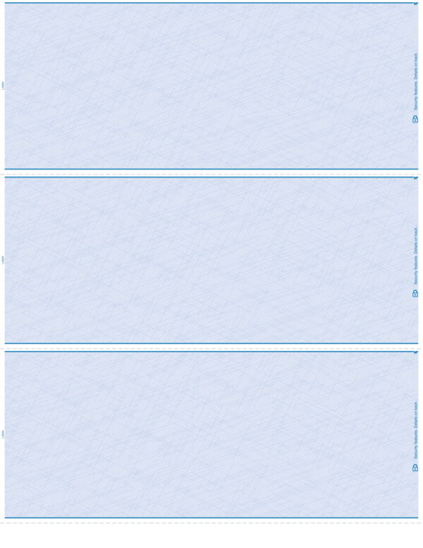 Laser 3-Up Blank Check Stock – 8.5" x 11"