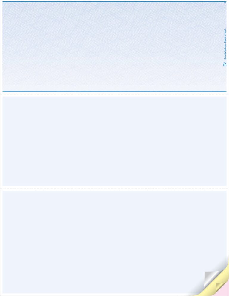 Blank Laser Checks, Top Format - ABC Check Printing