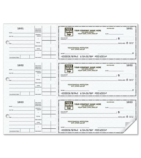 ABC Compact Size Checks, 3-On-A-Page with Side-Tear Vouchers