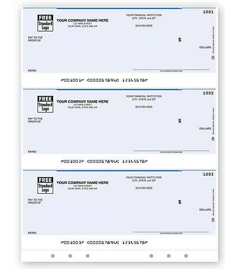 ABC Laser 3-UP Multi-Purpose Check, Unlined, Hole-Punched