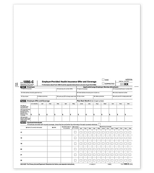 ABC Bulk Laser 1095-C Employer Provided Health Insurance Forms