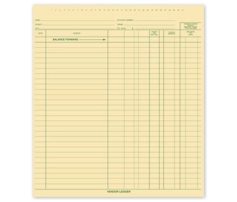 Vendor Ledger Cards