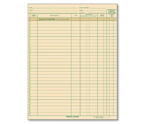 Compact Expense Ledger Cards – Individual Account Record Cards