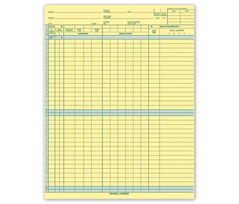 Topwrite Payroll Ledger Cards – Individual Account Record Forms