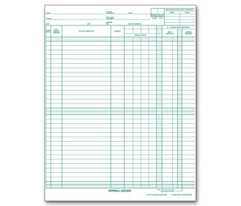 Payroll / Expense Ledger Cards