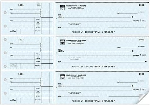 ABC Business Size Checks, 3-On-A-Page with Side-Tear Vouchers
