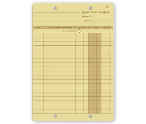 Ledger Cards – Double‑Sided Accounts Receivable Record Forms