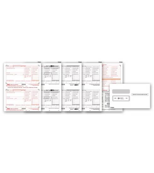 ABC W-2 Tax Forms & Envelope Kit, 4-Part Filing Set, 50 Sets, Includes W-3 Transmittals