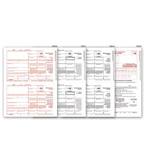 ABC 1099-MISC Tax Forms Set, 4-Part Filing Pack, 50 Sets, Includes Copies A, B, C & 1096 Transmittals
