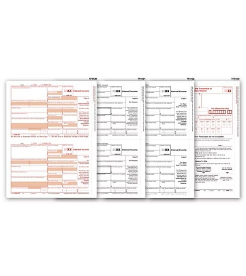 ABC 1099-INT Tax Forms Set, 4-Part Filing Pack, 50 Sets, Includes Copies A, B, C & 1096 Transmittals
