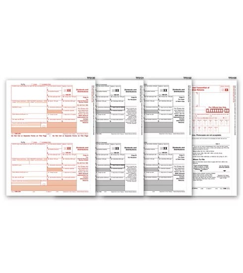 ABC 1099-DIV Tax Forms Set, 4-Part Filing Pack, 50 Sets, Includes Copies A, B, C & 1096 Transmittals